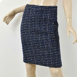 NWT J Crew wool pencil skirt - blue/silver tweed